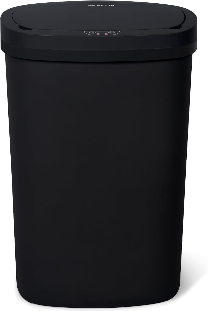 NETTA 50L Sensor Bin Kitchen Touch Free Infrared Lid Black