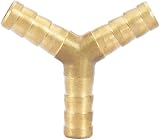 Hilitand Brass 3-Way Y Barbed Hose Connector Air Water Oil Gas 8mm 4pcs view 6