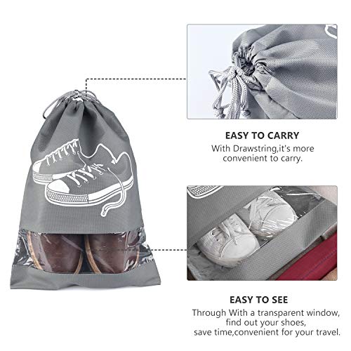 Portable Travel Shoe Bags Shoes Organizer Space Saving Storage Bag with Clear View Window for Men and Women (10 Pack, Medium)