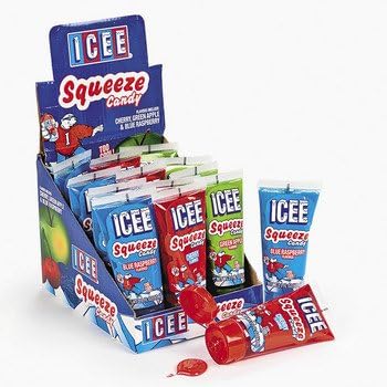 Icee Squeeze Candy - 12 Pack - Blue Raspberry and Cherry