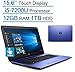 HP Pavilion 15.6’’ Touchscreen HD SVA (1366x768) Laptop PC, Intel Core i5-7200U 2.5GHz Processor, 12GB DDR4 SDRAM, 1TB HDD, DTS Studio Sound, DVD +/- RW, Windows 10 - Noble Blue