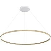 Golden Lighting Veritas 35" LED Ring Chandelier in Driftwood