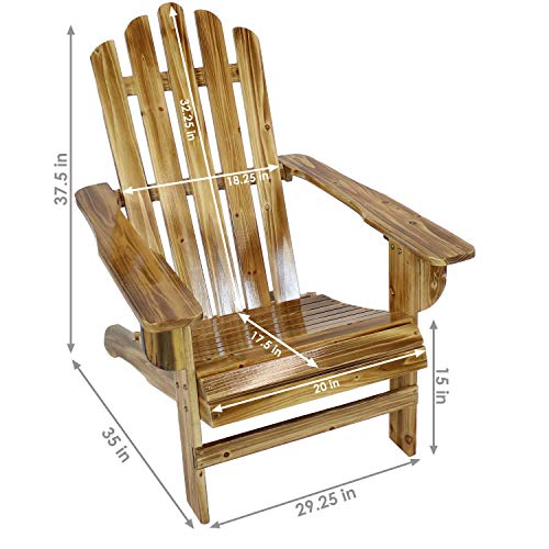 Sunnydaze Rustic Adirondack Chair Natural Fir Wood Material with