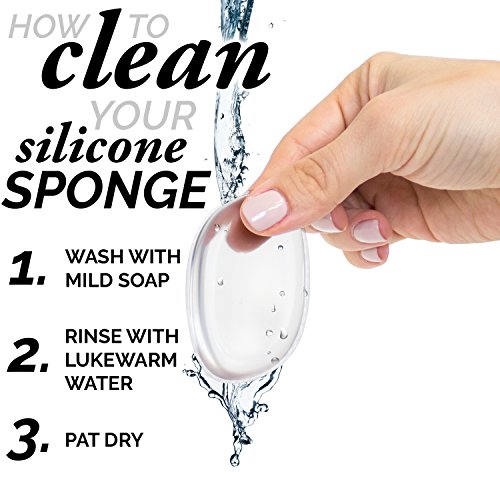 Aesthetica-Silicone-Makeup-Sponge--Easy-to-Clean-Non-Absorbent-Silicone-Beauty-Sponge-Blender-For-Cream-and-Liquid-Makeup-Application--Latex-BPA-Free-Step-by-Step-Instructions-Included
