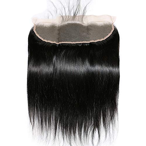 Hairpieces Straight Hair Lace Frontal (134 Inch) Brazilian Human Hair Weave  Extensions Bundles for Daily Use and Party (Color : Black, Size : 14 inch)  Beauty & Personal Care