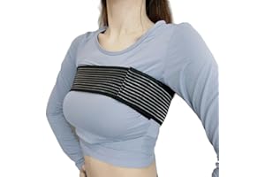 XEMZ Breast Implant Stabilizer Band, Elastic Chest Compression Band Breast Augmentation Reduction Strap Bandage, Chest Support Strap Wrap Bandage for Fitness Exercise Running Sports Bra Alternative (Black)