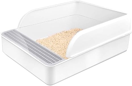 Amazon Yinkuu おしゃれ ニャンコ用品 猫砂 飛散防止 ニオイ軽減 愛猫 猫トイレ 大サイズ 脱臭猫砂盆 猫砂盆 外からの飛散防止 全半閉鎖式 L 収納ケース ボックス オンライン通販