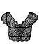Choies Women's Black Lace Cupped Cap Sleeve Crop Top