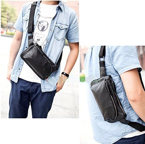 Men's Fashion Leather Messenger Shoulder Fanny Pack Waist Sling Chest Bag Pouch, NK.