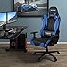 Devoko Gaming Chair Racing Style High Back Computer Chair with Adjustable Armrests Ergonomic Office Chair Executive Swivel Task Chair with Headrest and Lumbar Support (Blue)