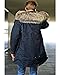 Aofur Mens Winter Warm Thick Faux Fur Slim Trench Coat Long Jacket Parka Hooded Pea Coat Winter Coat S-XXXL