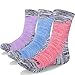 YUEDGE 3 Pairs Women's Cotton Cushion Crew Outdoor Sports Athletic Hiking Sock