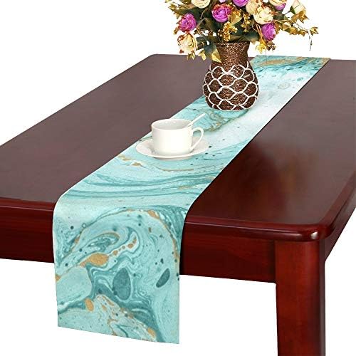 WUTMVING Decorative Marble Texture Abstract Painting Can Table Runner, Kitchen Dining Table Runner 16 X 72 Inch for Dinner Parties, Events, Decor