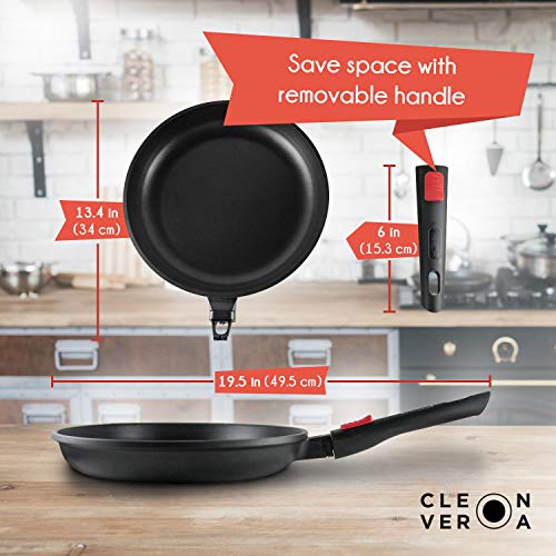 Cleverona Essential Nonstick 11 Inch Fry Pan with SecureSnap Detachable Handle