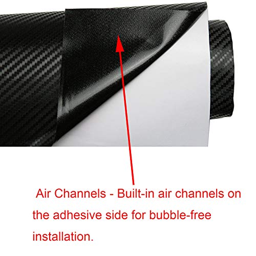 LZLRUN 3D Carbon Fiber Vinyl Wrap Outdoor Rated for Automotive Use