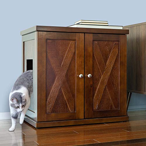 THE REFINED FELINE Cat Litter Box Enclosure Hidden Litter Tray