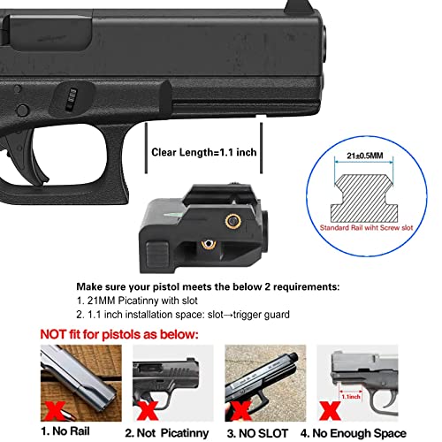 Urstac Blue Laser Sight for Pistol,Tactical Laser Gun Sight Used for 21MM Standard Picatinny Rail,USB Rechargeable Blue Dot Laser Sight for Handguns,Rifles,Outdoor Hunting Defense Training