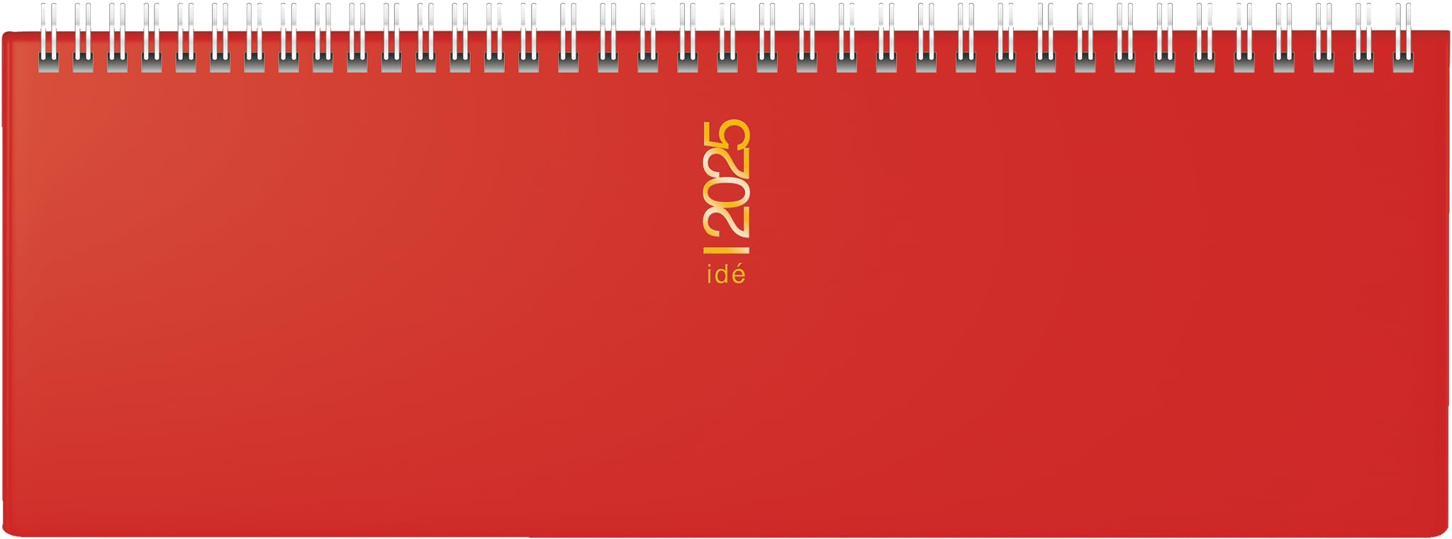 rido/idé Landscape Appointment Book Model AC Weekly Horizontal Appointment Book (2025), 2 Pages = 1 Week, 307 × 105 mm, 112 Pages, Hard Foil Cover, Red
