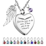 Dletay Heart Urn Necklace for Ashes Cremation