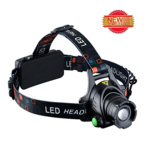 Linterna Frontal de Cabeza Impermeable LED de 1000 Lumens con Pilas Recargables