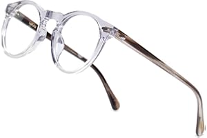 EAREADA Vintage Round Glasses Clear Lens Thick Round Rim Acetate Eyeglasses For Men…