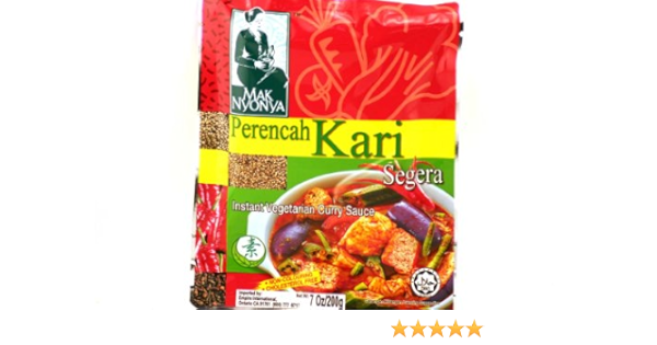 Amazon Com Perencah Kari Segera Instant Vegetarian Curry Sauce 7oz Pack Of 6 Grocery Gourmet Food