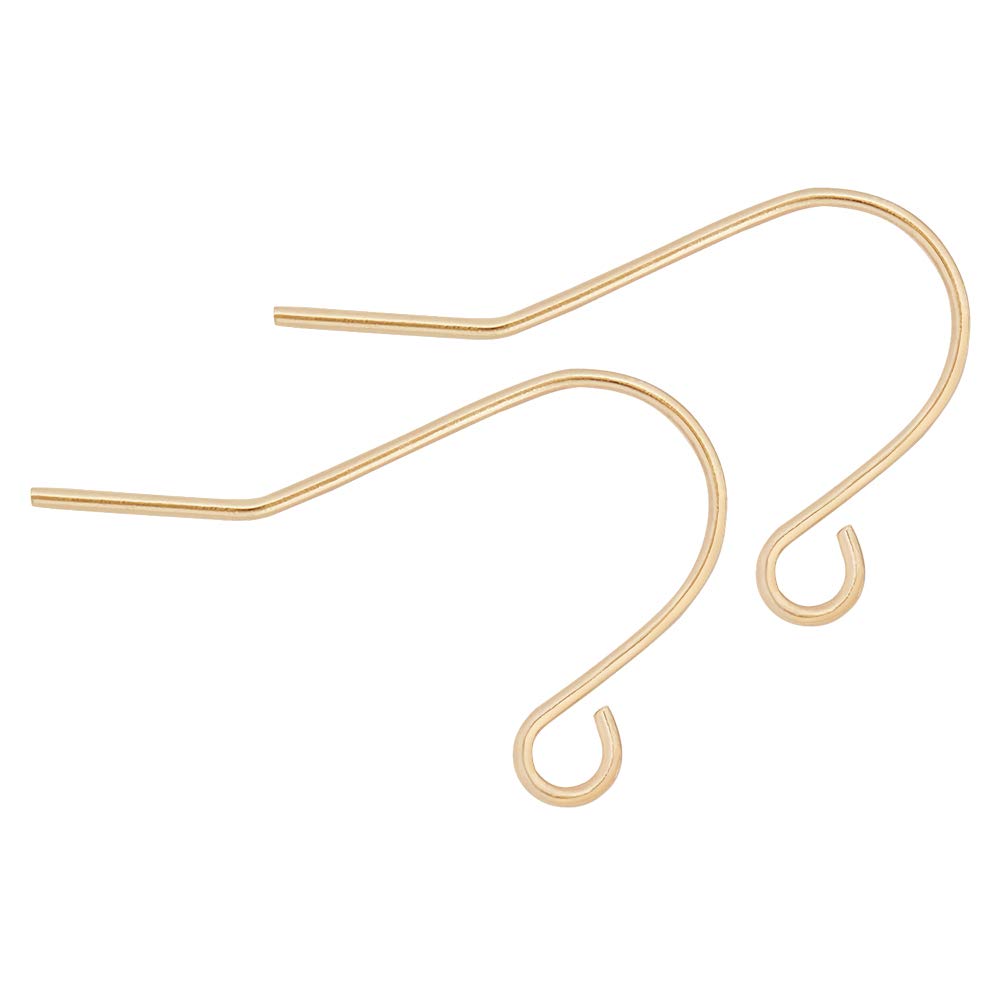 BENECREAT 100pcs 18K Gold Plated French Hooks With Loop for DIY Earring Making, 13x20x0.7mm