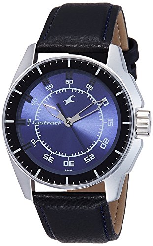 Fastrack Men's Casual Wrist Watch with Analog Function,Quartz Mineral Glass, Water Resistant Leather Strap