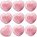 SUNYIK Natural Rose Quartz Pocket Puff Heart Worry Healing Palm Stone Pack of 10(0.8