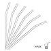 Reusable Bent Glass Drinking Straws, Set of 6 with 2 Cleaning Brushes,Shatter Resistant,BPA Free, Non-Toxic, Eco-Friendly, 200mm x 10mm (Bent 8'' x10mm, Transparent), (Pack of 6)