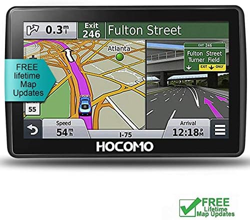 Sat Nav for Car - HOCOMO GPS Navigation System with 7 Inch HD Touch Screen, 8GB 512MB Real-Time Voice Broadcast Satellite Navigator Device, Lifetime Free Updates 2019 Latest UK and EU Maps via Wi-Fi
