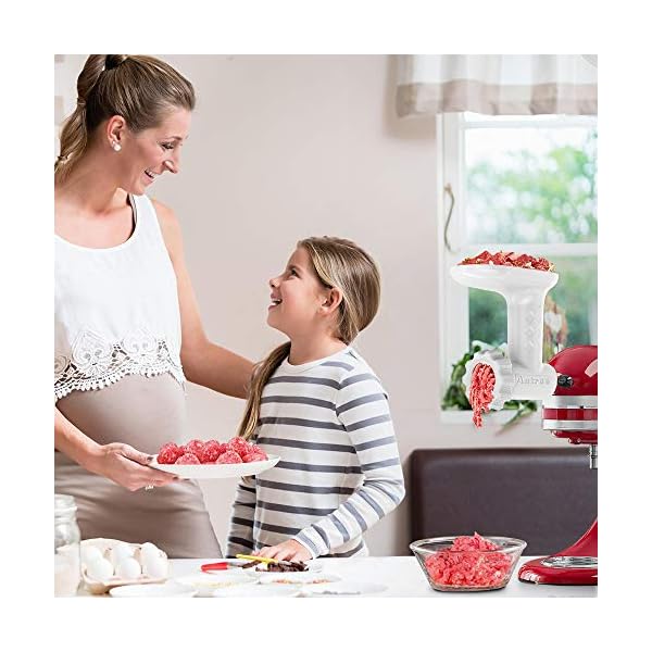 Food-Meat-Grinder-Attachments-for-KitchenAid-Stand-Mixers-Durable-Meat-Grinder-Sausage-Stuffer-Attachment-Compatible-with-All-KitchenAid-Stand-Mixers-Includes-2-Sausage-Stuffer-Tubes-White Food Meat Grinder Attachments for KitchenAid Stand Mixers, Durable Meat Grinder, Sausage Stuffer Attachment Compatible…