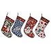 BestPysanky Set of 4 Mr. and Mrs. Claus, Angel, Elf and Snowman Christmas Stockings