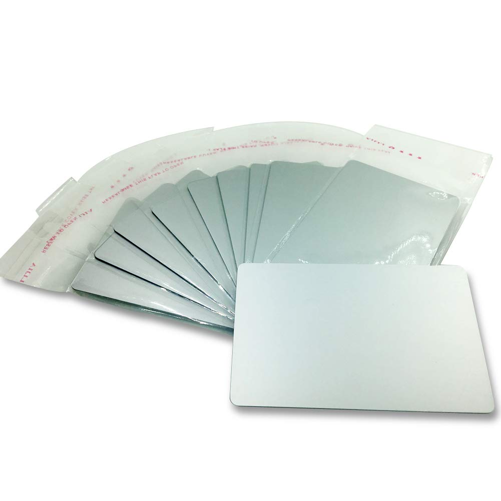 ebamaz Metal Business Cards Anodized Aluminum Plate Plaque DIY Gift Lable Tag 86X54X0.8mm (Silver, 10PCS, Blank) — image 1