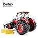 Boley Red Farm Tractor Toy - Farm Tractor Car with Hay Bales and Barn Gates - Lights Up and Makes Sounds