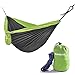 ELEMENTEX Portable Parachute Nylon Travel Camping Backpacking Hammock - Large Gray & Green