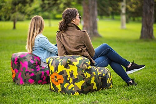 Inflatable Lounger Air Sofa by GrabbA chair Hangout Beach &amp; Swimming Pool Comfy Bag Outdoor Camping &amp; Picknic Lightweight Travel Air Chair NEW CAMO