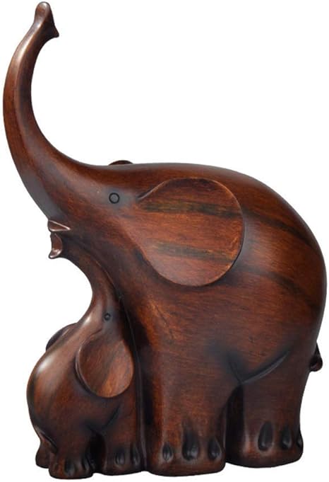 Amazon Zlbyb 現代の素朴な設定のウェーブ理想の家族像 象の動物の置物の像の彫刻の子 Color B 置物 オブジェ オンライン通販