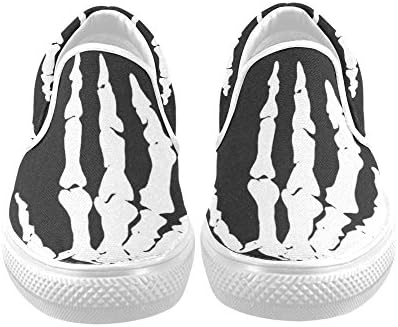 D-Story Custom Skeleton Skull Hand Women's Canvas Shoes Fashion Shoes Sneaker