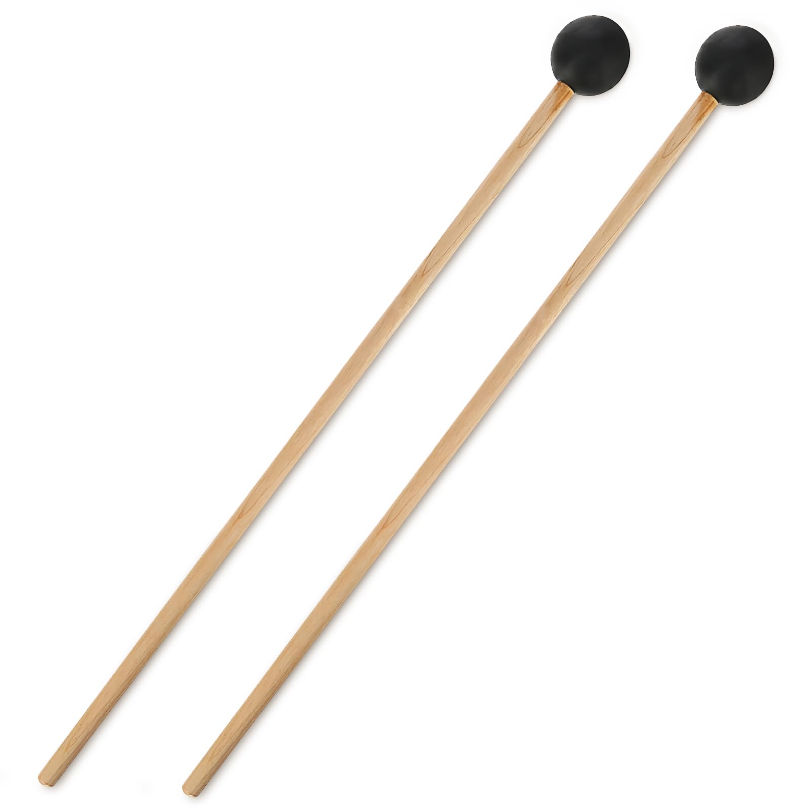 Musiin Marimba & Glockenspiel Percussion Mallets - Rubber Xylophone Sticks with Wood Handles(Black)