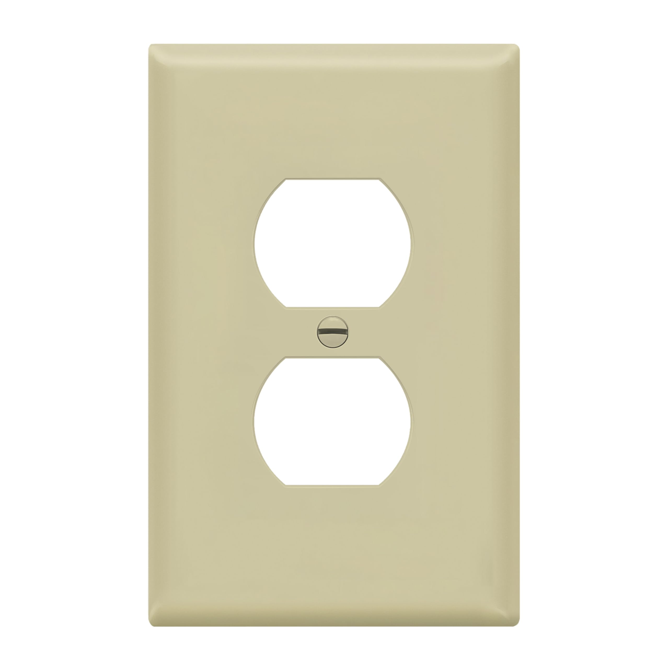 ENERLITES Mid-Size Duplex Outlet Covers Wall Plate, 1 Pack, Ivory