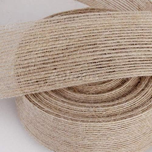 Jute Burlap Ribbon Rustic Wedding Event Floristry Cake Topper Decor Handcraft DIY Wrapper Tool (1.5 Inch (W) 10 Yards (L))