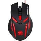 aLLreLi SK-T2 4000DPI Optical Gaming Mouse w/ 6 Programmable Buttons, Omron Micro switch, Ergonomic & Symmetrical Design for Left Handed & Right Handed Gamers