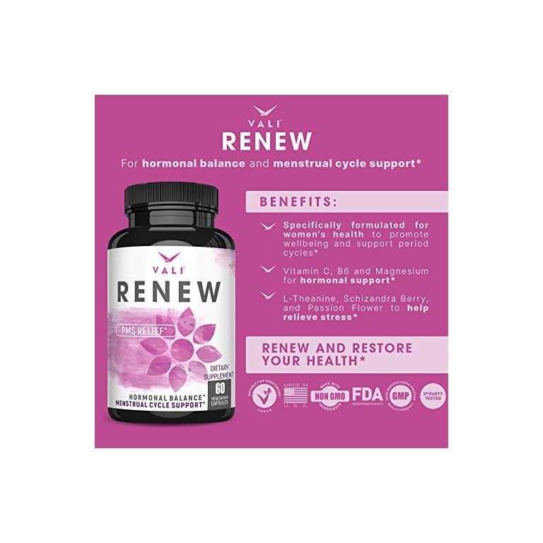 VALI Renew PMS Relief Supplement. Women’s Menstrual Cycle Support