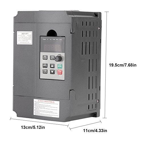 Variable Frequency Drive, Adjustable Single-Phase VFD Speed Inverter Converter Controller for 3-Phase 1.5KW AC Motor 220V