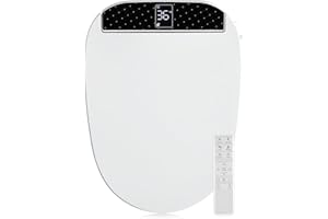 Combier CMA210S-B Bidet Toilet Seat With Turbo Wash, Wireless Remote and Side Panel, The heated Toilet Seat Have Adjustable Heated Seat, Warm Water, Air Dryer & Multiple Spray Modes(Elongated)