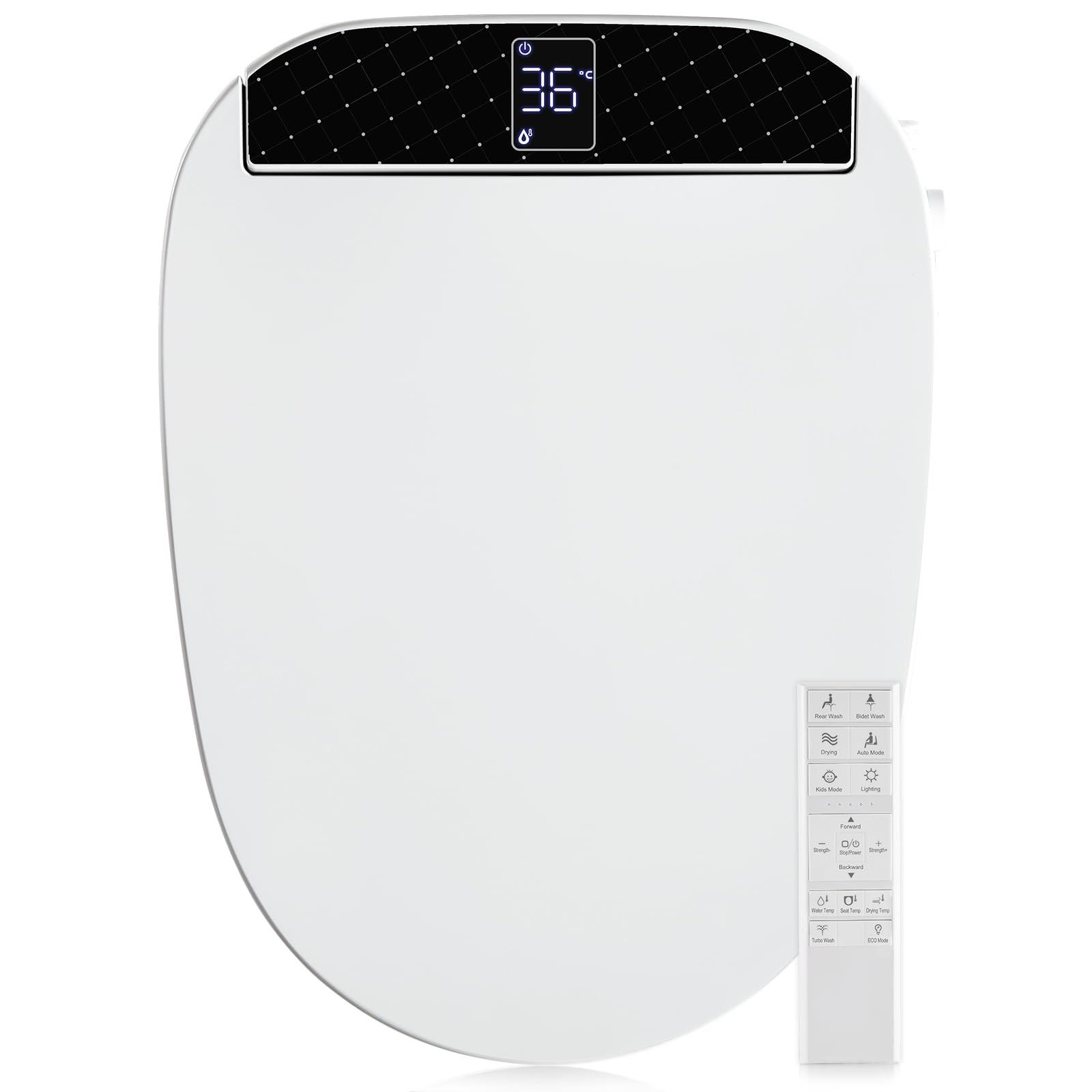 Photo 1 of *MINOR DAMAGE - USED*
Combier Bidet Toilet Seat With Turbo Wash, Wireless Remote and Side Panel, The heated Toilet Seat Have Adjustable Heated Seat, Warm Water, Air Dryer & Multiple Spray Modes CMA210S-B (Elongated)