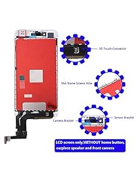 goldwangwang Digitalizador de visualización táctil Reemplazo Totalmente Marco Display Assembly Set con Reparación Toolkit + Protector de visualización + instrucciones, iPHONE 7 Plus blanco