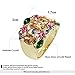 Yoursfs Colorful Crystal Rings 18K Yellow Gold Plated Unique Women Cocktail Rings Gift