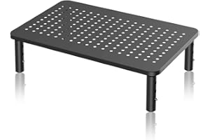 suptek Computer Monitor Stand Riser,Monitor Riser for Laptop, Printer, Notebook and All Flat Screen TV Display with Vented Platform,3 Height Adjustable Laptop Riser,1 Pack,Black(MST003)